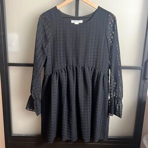 BCBGeneration Burnout Checkerboard Sleeve Babydoll Dress Size Small